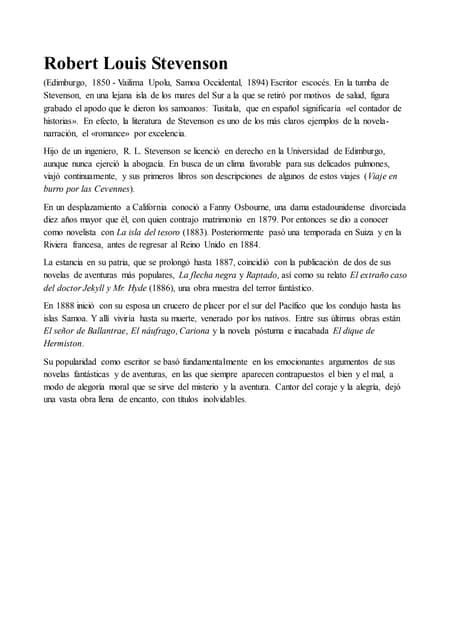Robert louis stevenson | PDF