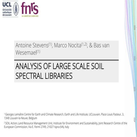 Analysis of large scale soil spectral libraries