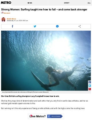 Strong Women: Surﬁng taught me how to fail – and come back stronger