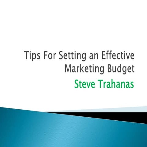 Steve trahanas -  tips for setting an effective marketing budget