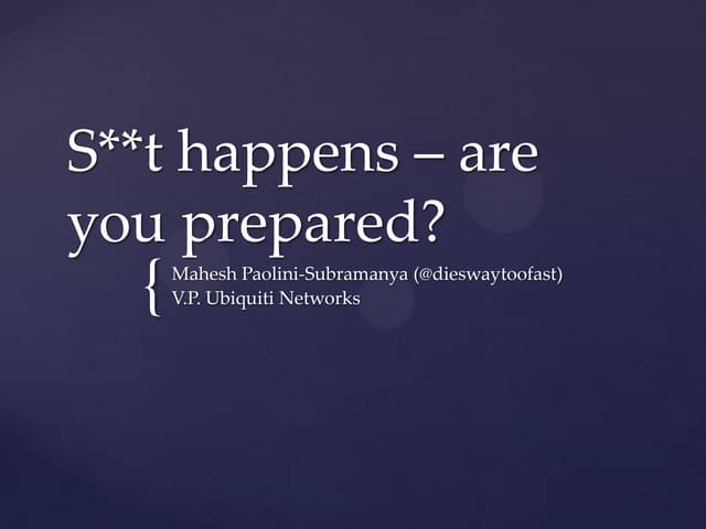 Erlang - Because S**t Happens