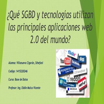 SGBD y tecnologías que usan las aplicaciones web 2.0