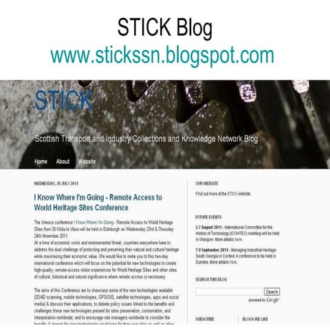 Blogging for STICK