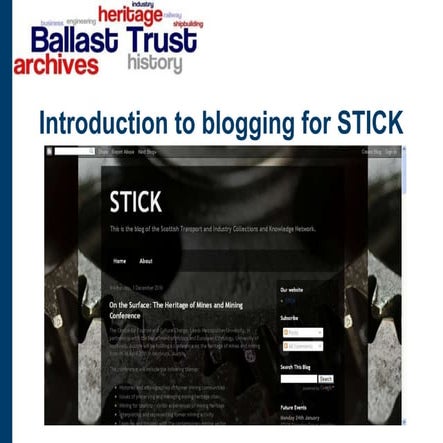 Introduction to Blogging for STICK