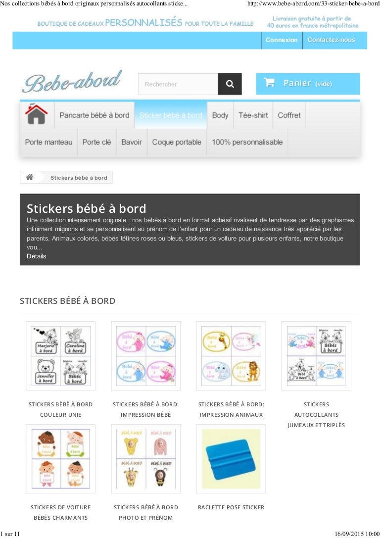 Stickers Une Collection D Auto Collants Personnalises Bebe A Bord