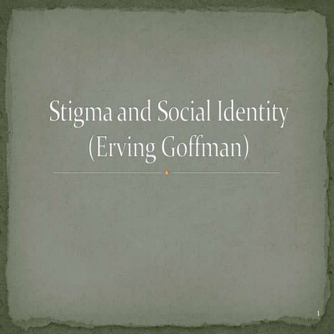 Stigma and social identity
