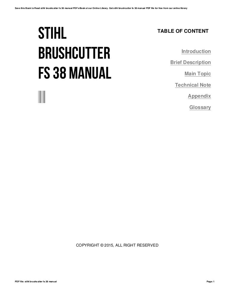 Stihl brushcutter fs 38 manual