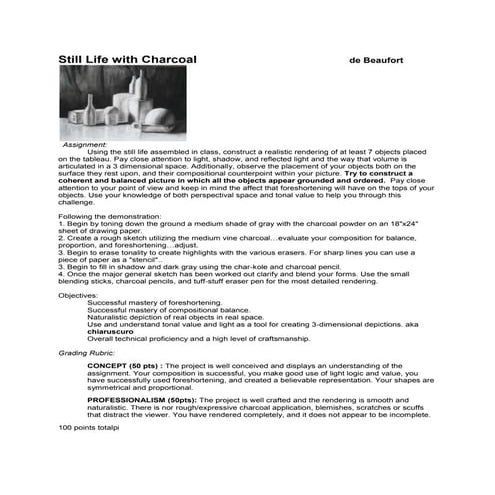 Still life with charcoal