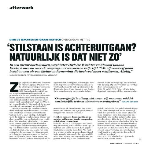 Stilstaan is achteruitgaan  -- dirk dewachter en ignaas devisch