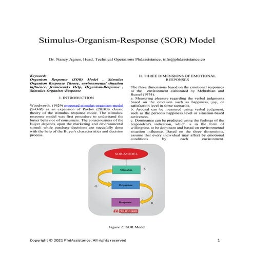 Stimulus-Organism-Response ( SOR ) Model - Phdassistance