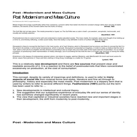 Stinati postmoderism - extension reading 