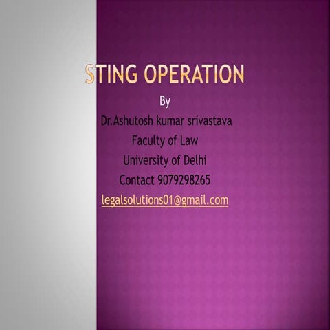Sting operation- Media Law 