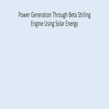 power generation using stirling engine and solar energy