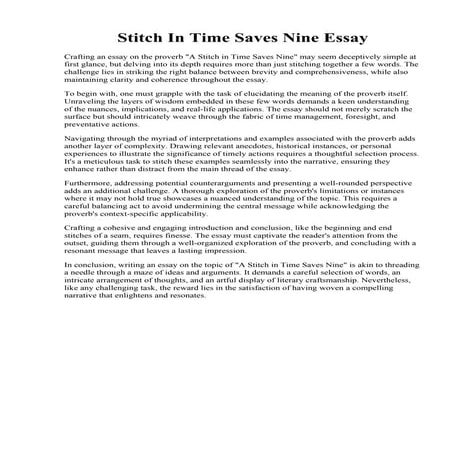Stitch In Time Saves Nine Essay.pdf