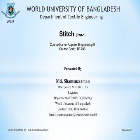 Stitch and it's classification (part 1)