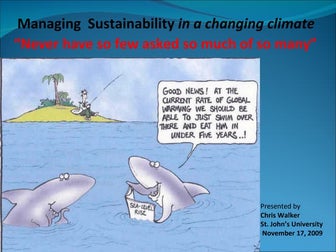 Managing Sustainability in a Changing Climate