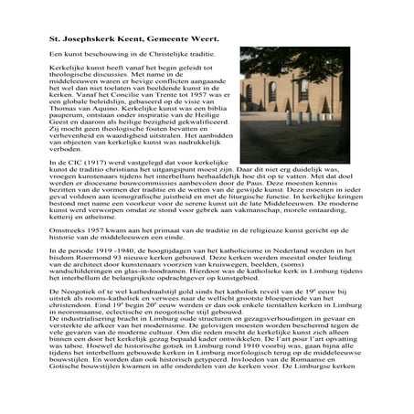 St josephskerk Keent beschouwing