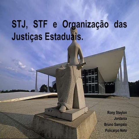 STJ, STF e organização das Justiças Estaduais | PPTX