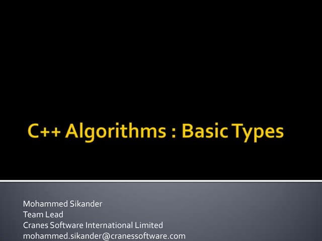 Stl algorithm-Basic types
