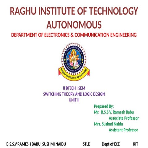 STLD UNIT 2 to design for logic circuits