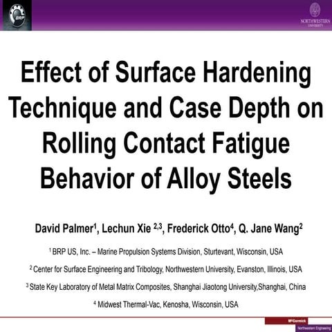 Effect of Surface Hardening Technique and Case Depth on Rolling Contact Fatig...