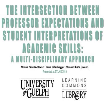 The Intersection between Professor Expectations and Student Interpretations o...