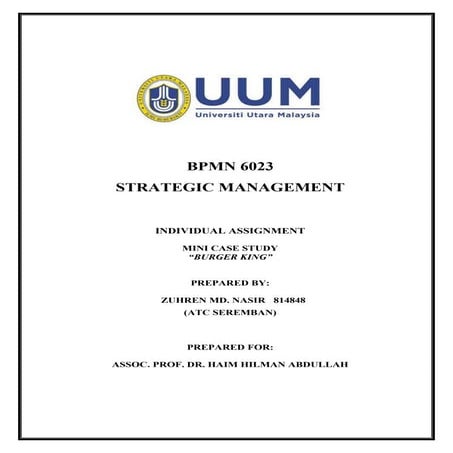  Burger King - Case Study Review