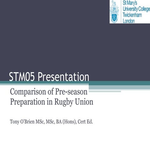 Pre-season Rugby Union | PPT