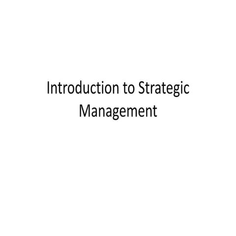 Strategic management Ch1