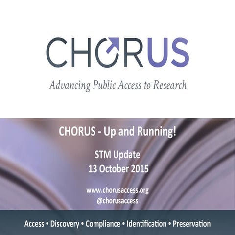 CHORUS -- Up and Running 13 Oct 2015