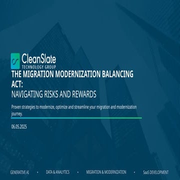 Darren Mills The Migration Modernization Balancing Act: Navigating Risks and ...