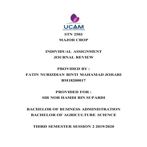 Stn2503 Major Crop journal review fatin nurizdian bm18200017