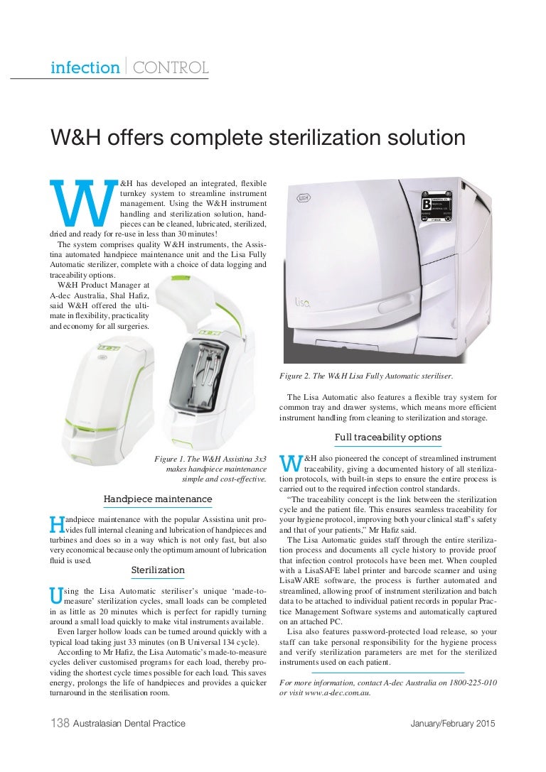 W&H offers complete sterilization solution