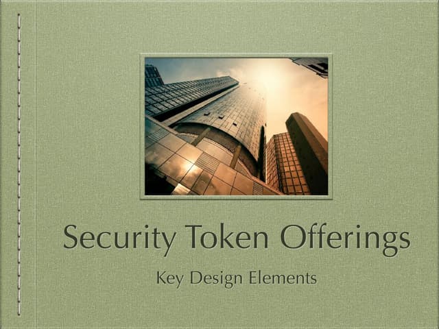 Security Token Offerings - A Reference Architectutre 