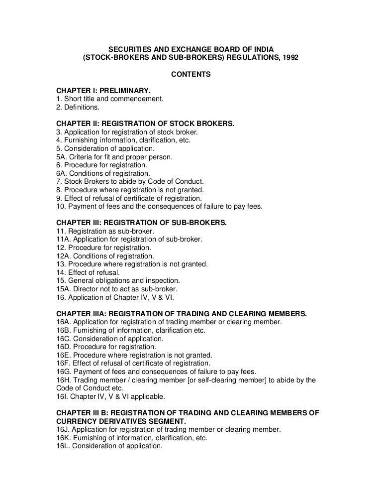 Stocj Broker And Sub Brolers