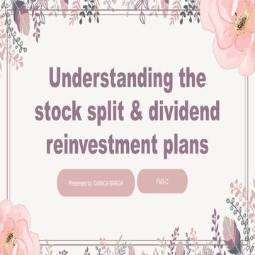 Understanding the stock split & divedend reinvestment plans