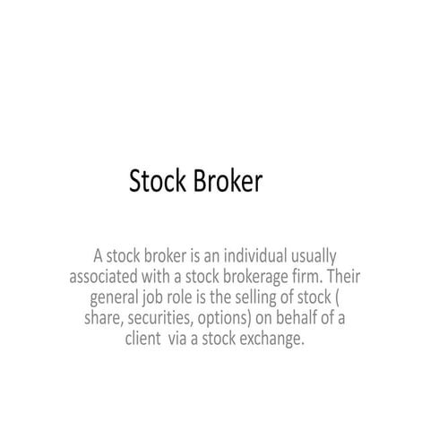 Stock broker