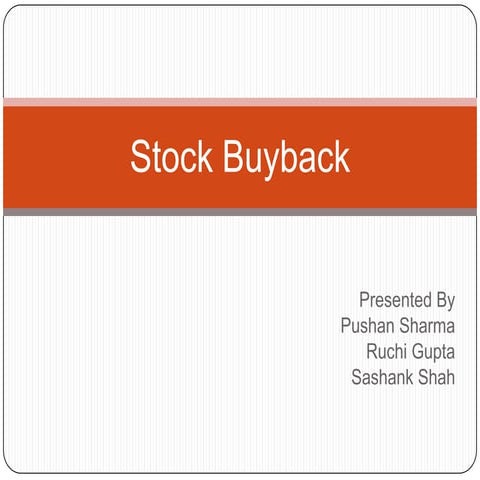 Stock buyback