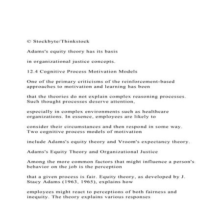 © StockbyteThinkstockAdamss equity theory has its basis .docx