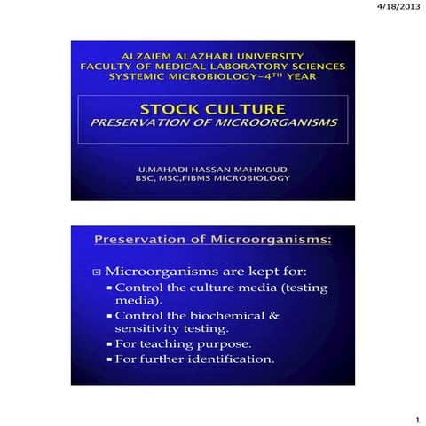 Stock culture mahadi ppt