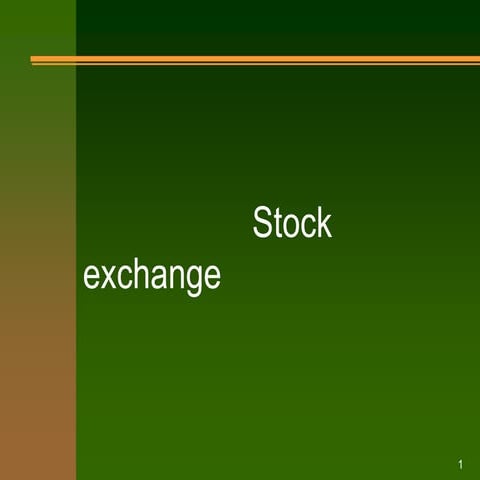 stockexchange in indian financial system