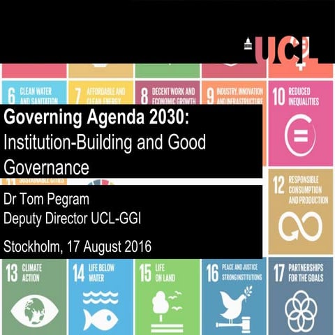 Governing Agenda 2030: Institution-Building and Good Governance