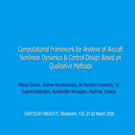 Goman, Khramtsovsky, Kolesnikov (2006) - Computational Framework for Analysis...
