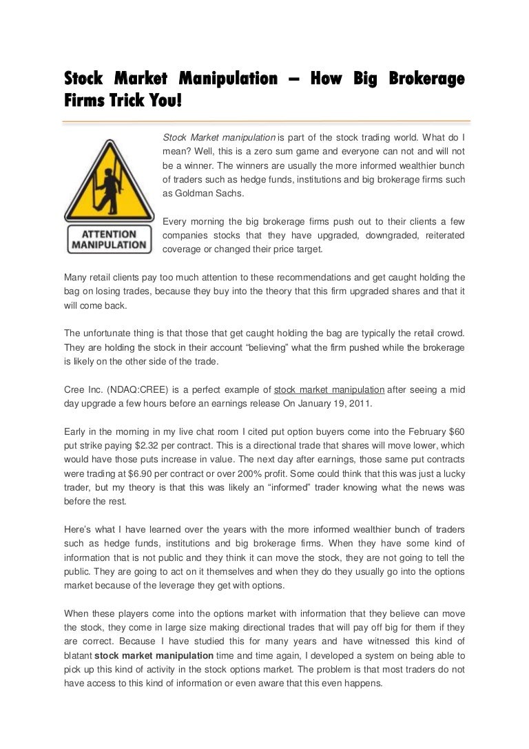 Stock Options Manipulation - Understanding Options stock options manipulation