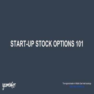 Startup Stock Options 101 Pptx