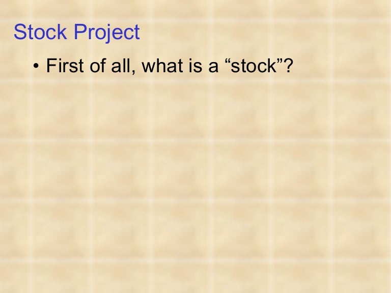 Stock Project Instructions