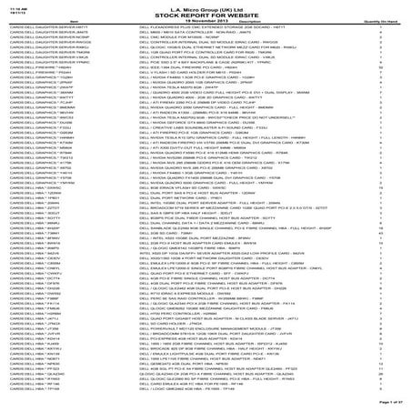  LA Micro Stock Report 19th November 2013