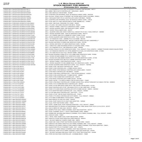  LA Micro Stock Report 22nd November 2013