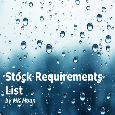 Stock requirements list   md04