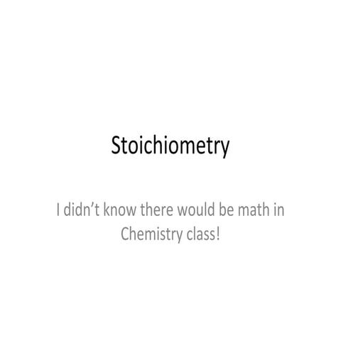 Stoichiometry